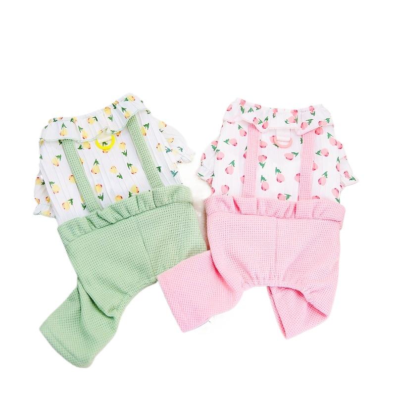 Pet Dog Four-legged Pants Pet Dog Home Clothes Pet Dog Clothes Spring and Summer New 24 Floral Four-legged Pants