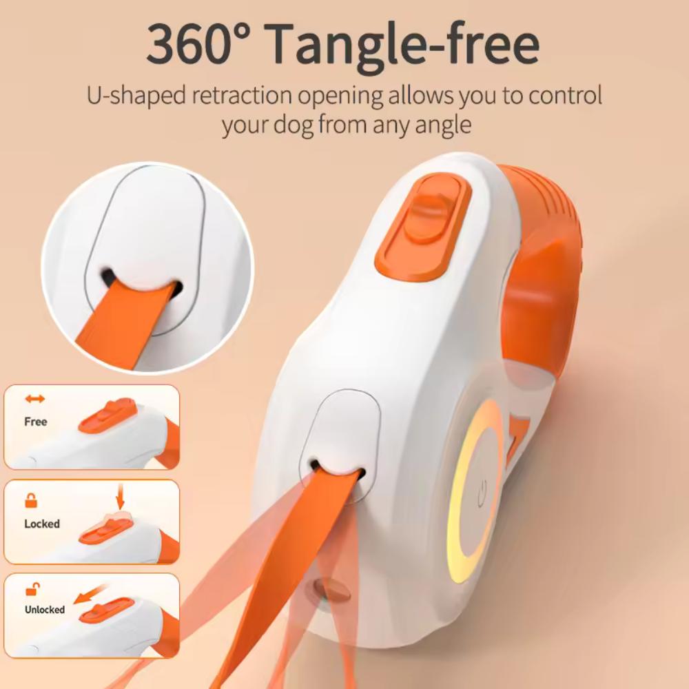 LED Light Retractable Dog Leash Automatic Telescopic Pet Leash With Flashlight For Night Safety Walking Large Medium Small Dogs