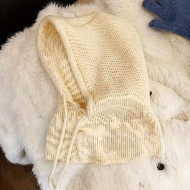 

Шапка и шея Одна новая зимняя шапка-балаклава Женская теплая пара Защита ушей Шерстяная вязаная шапка 1pc