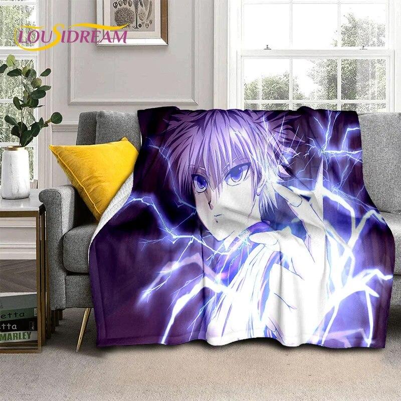 Cartoon HD HxH Anime Hunter×Hunter Blanket,Soft Throw Blanket for Home Bedroom Bed Sofa Picnic Travel Office Cover Blanket Kids