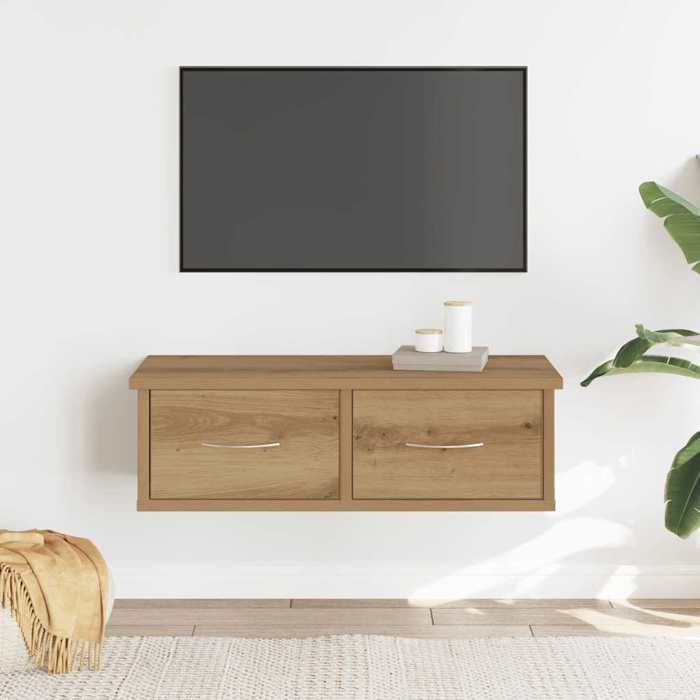 VidaXL Wall Cabinet Artisan Oak 60x26x18.5 Cm Engineered Wood, Wall-Mounted TV Cabinet, Wall-Mounted TV Unit, TV Unit 855859