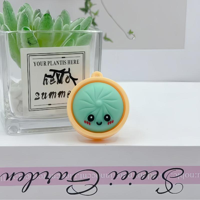 Lustige Baozi Knödel Schlüsselanhänger 6er Pack mit Dampfkorb Zufällige Farbe Neuheit Schlüsselanhänger für Reisetasche Dekor Geschenke
