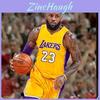 Camisa de Basquete Autêntica Los Angeles Lakers Lebron James 23 Branco Azul Amarelo