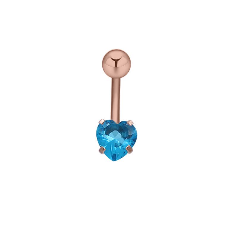 Pfirsichherz 5A Zirkon Bauchnabelring 2023 - 16G Piercingschmuck Neuheit