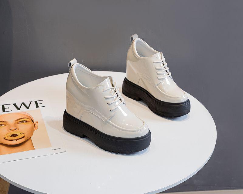 2024 Koreanische Plateau-Damenlederschuhe - 11cm Höhenboost für schlankere, längere Beine