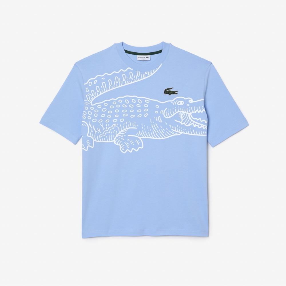 LACOSTE Men s 80S Big Croc Print T Shirt TH5511 53G HBP