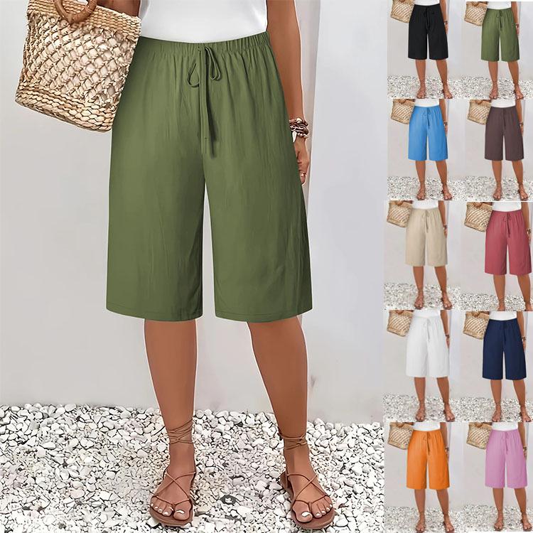 European & American Women's Mid-Length Solid Color Casual Fashion Pants