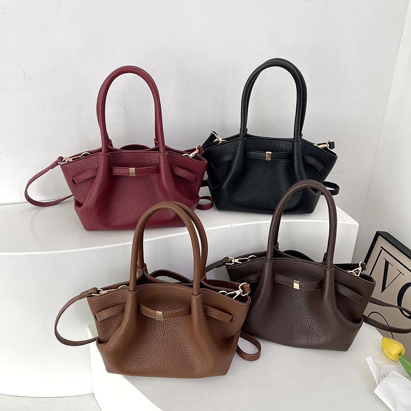 Retro Solid Pu Crossbody Bag Fashionable Women'S Shoulder Bag New Multifunctional Commuting Casual Handbag Premium