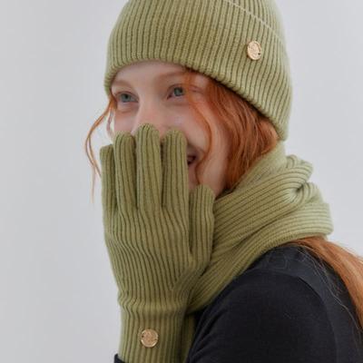 ANOETIC ANC BEANIE & MUFFLER & GLOVES set_GREEN