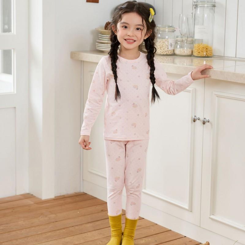 Girls Boys Thermal Underwear Set Kids A Winter Soft Loungewear
