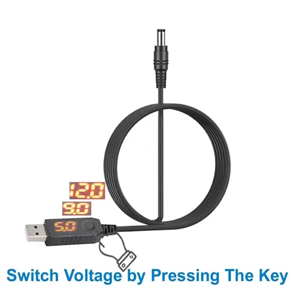 Adjustable Voltage USB Boost Converter DC 5V to 9V 12V USB Step-up Converter Cable For Power Supply/Charger/Power Converter