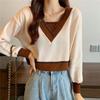 Elegant Knitted V Neck Pullover Sweater Women's Autumn and Winter Fashion Loose Outer Bottoming Shirt 2025 New Casual Simple Short Tops Clothing