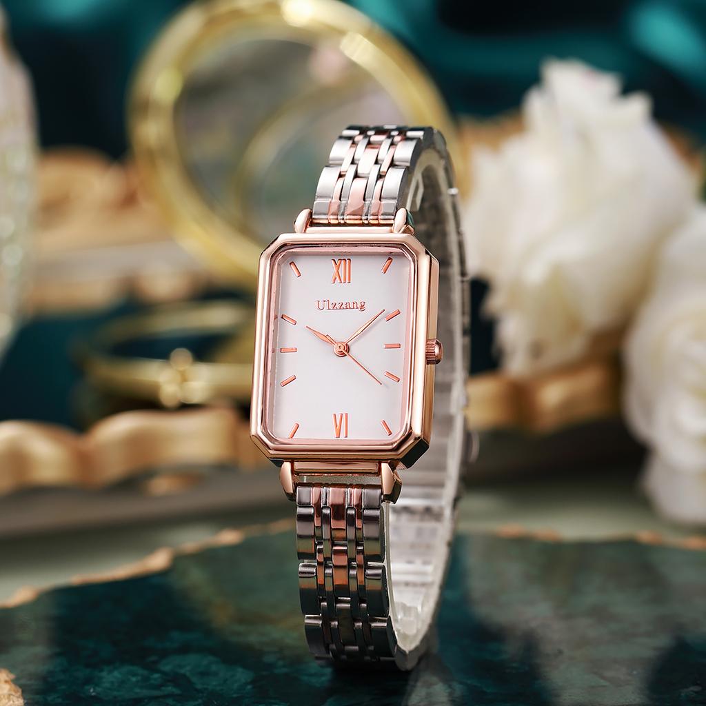 Модные квадратные часы с простым кварцевым механизмом и стальным ремешком