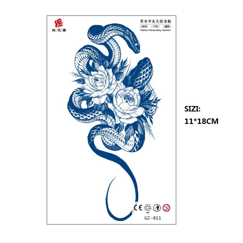 Herbal Juice Long-Lasting Non-Reflective Tattoo Sticker Gradual Change Non-Reflective Gz Series Keep For 15 Days