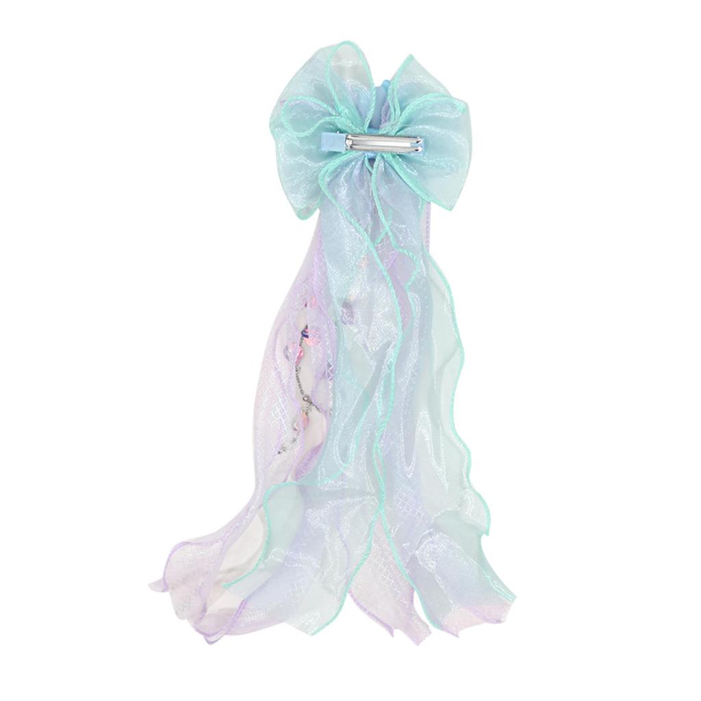 Mermaid Headwear  Children's Princess Bow  Hairpin  Girls' Floating Yarn  Braided Hair Clip  Mermaid Maiden Hair Accessory