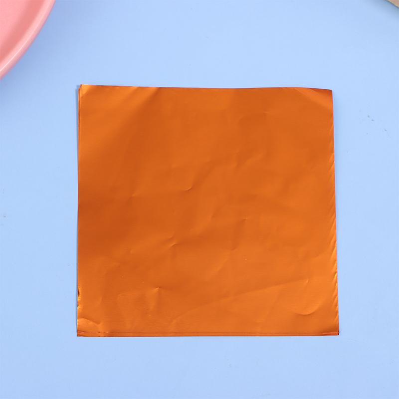 100 Bucăți 8x8Cm Multicolor Folie de Aluminiu Bomboane Ciocolată Biscuiți Cutie Hârtie de Împachetat DIY Metalic Lucios Cadou Hârtie Folie de Staniol Ambalaj