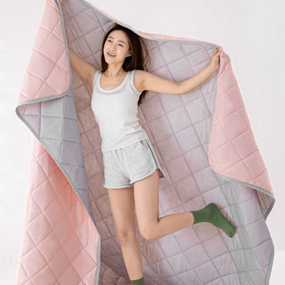 Double Sided Cooling Blanket Cold Effect Skin-Friendly Conditioning Quilt Solid Color Breathable Cooler Quilt Spring Summer