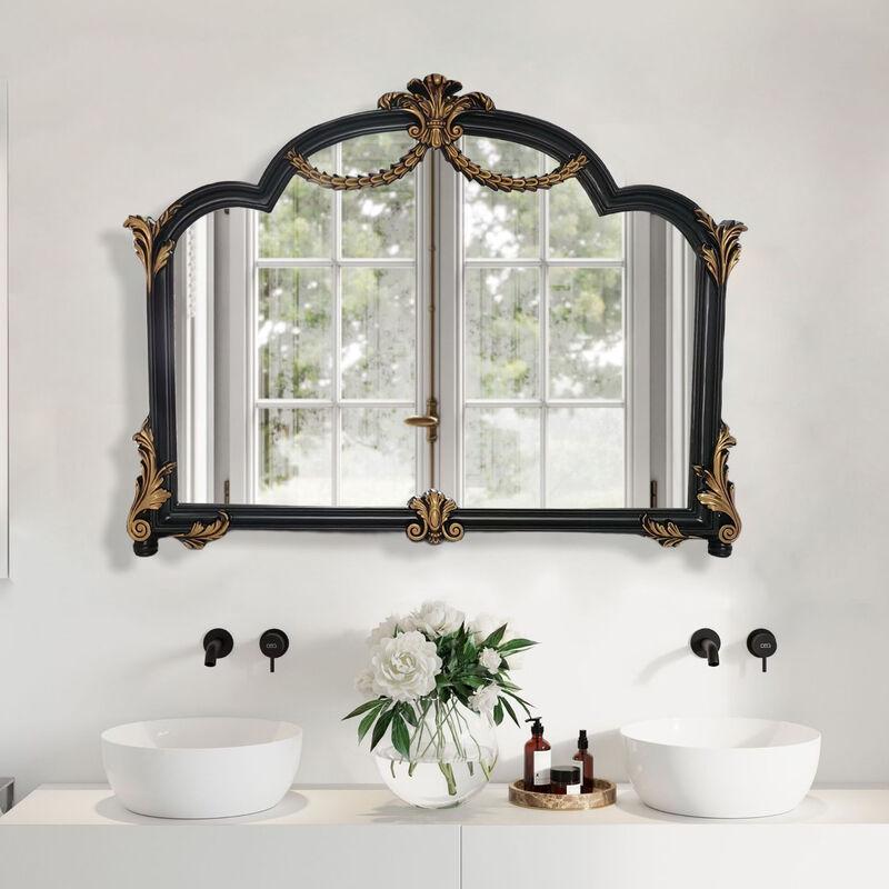 MARYYA French Retro Carved Decorative Bathroom Mirror