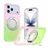 Phantom Skin Feel Gradient PC+TPU Phone Case With 360° Rotating Metal Holder, Magnetic Wireless Charging Shockproof Protective Cover