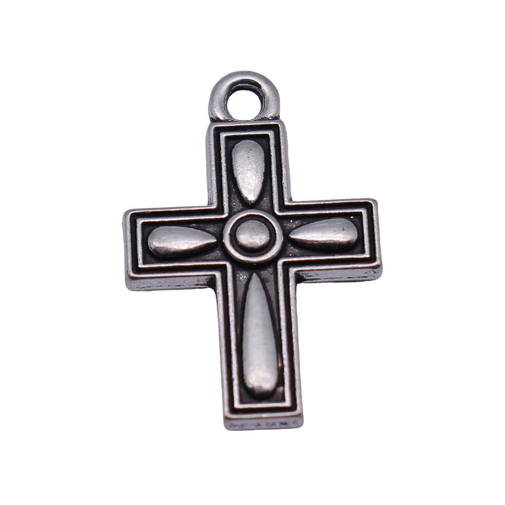 Vintage Cross Charms Multi Color Alloy Pendants For Religious Christian Jewelry