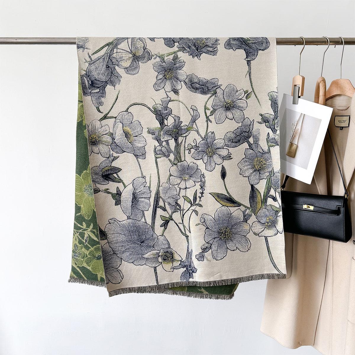 

Толстое кашемировое одеяло женский шарф теплая пашмина шаль зимние накидки буфанда принт дизайн пончо эшарп элегантность буфандас 66X186cm