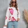 Winter Women's Sweater Pullover Long Sleeve Valentine's Day Love Peach Plus Size Sweater Knitwear