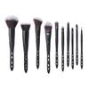 10 Black Makeup Brush Set, Plastic Floor Control Handle, Two-color Hair Fiber Hair.