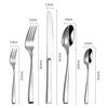 Tableware set 304 stainless steel square handle thickened restaurant hotel household high-end knife fork spoon set