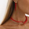2025 Neue Tropföl Grün Rote Chilischote Anhänger Ohrringe Halskette für Damen Einfacher Gemüse Choker Halsband Design Sinn Schmucksets