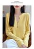 2026 Autumn Winter Women's V-Neck Long Sleeve Knit Wool Sweater, Loose Fit, Plus Size