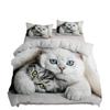 Pet Cat DIY Print Duvet Cover Set King Queen Double Full Twin Single Size Duvet Cover Pillow Case Bed Linen Set