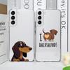 Siluetă Câine Teckel Animal Drăguț Carcasă Telefon pentru Samsung Galaxy S25 S24 S23 S22 Plus S21 Ultra S20 FE Capac Moale Transparent Fundas