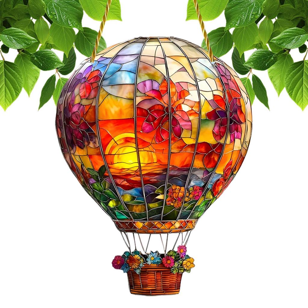Hot Air Balloon Sun Catcher Acrylic Wall Hangable Colored Decor Indoor Window Decor Hangable Art for Indoor Outdoor