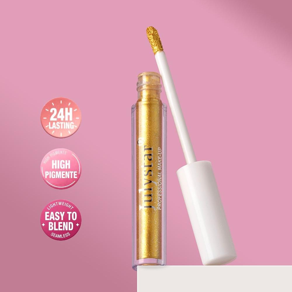 10 Colors Waterproof Liquid Eyeshadow High Shine Long-Lasting Sparkling Eye Shadow Metallic Pink Purple Party Stage Eyes Makeup Hallowmas