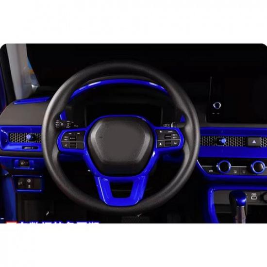 Steering Wheel Border Panel Cover Trim For Honda Civic 11th -23 Bright Blue