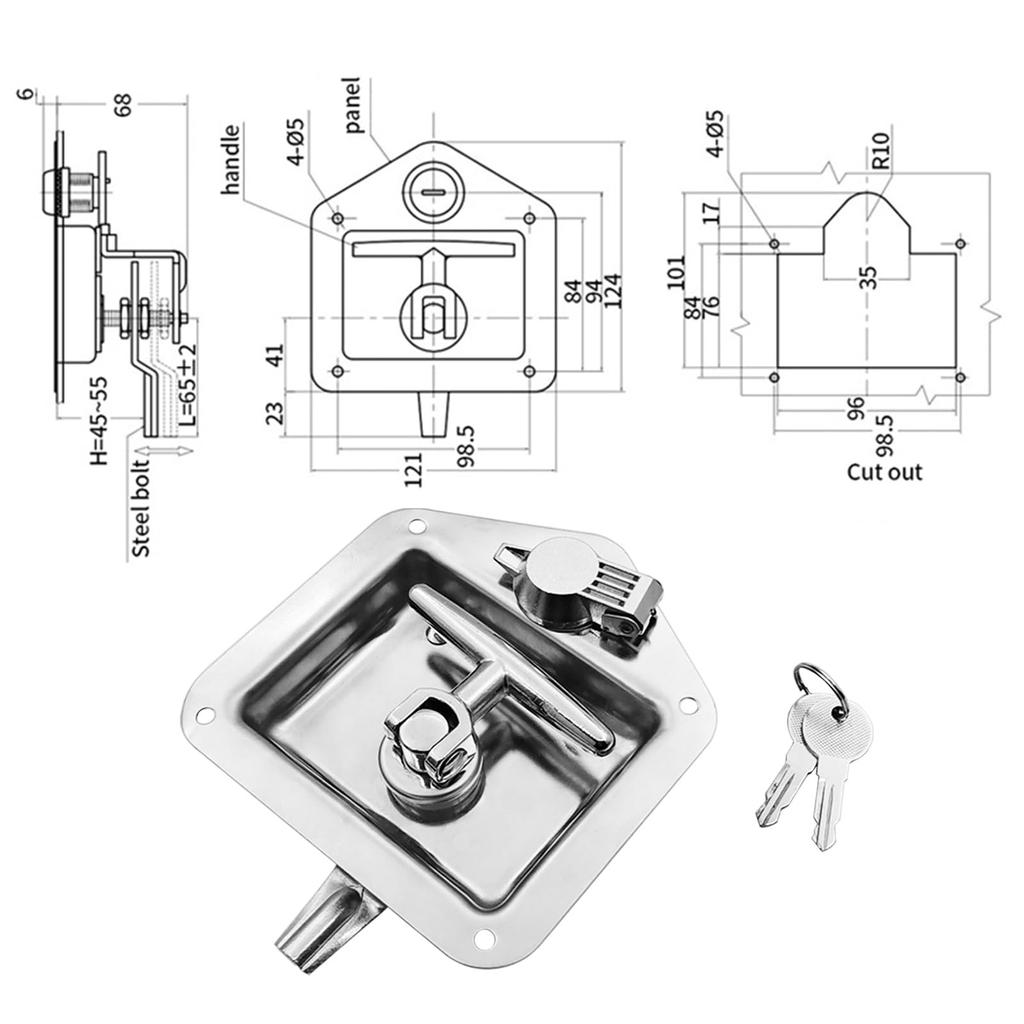 Set of 2 304 Stainless Steel Car Tool Box Hidden Thick Compatible with Power Work Fire Engine Aviation Machinery Construction and Truck Tool Boxes