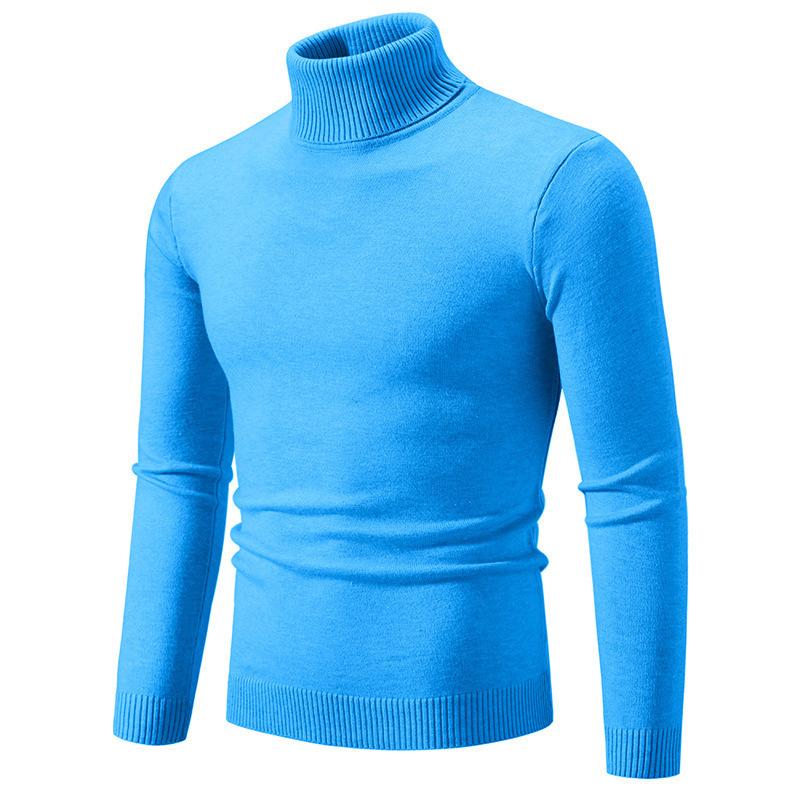 Autumn and Winter New Men's Simple Solid Color Sweater Fashionable Men's Casual Turtleneck Bottoming Sweater