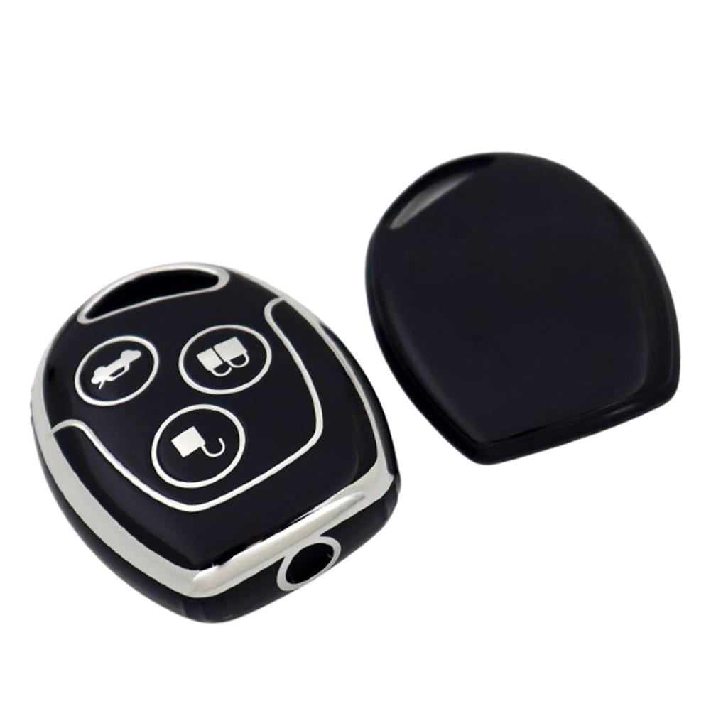 TPU autosleutelhouder voor Ford MONDEO FIESTA FOCUS C-MAX S-MAX TRANSIT KA GALAXY met 3 knoppen.