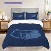 Memphis Grizzlies Bold Bear Spirit Three-piece Set(1 * Duvet Cover + 2 * Pillowcase, Without core)Christmas Birthday Gift Duvet Cover and Pillowcase