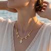 18k Gold Heart Flower Denim Hat Necklace - Simple, Elegant, Holiday Style