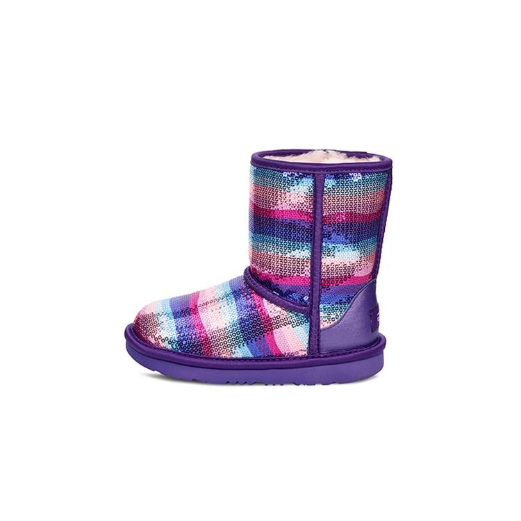 (PS) UGG Classic Short II Rainbow Purple Kids 1103622T-VRBW EU 22