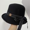 Fisherman's Hat Lady Spring and Autumn Travel British Top Hat Fashion Casual Versatile Knitted Basin Hat Shows Small Face