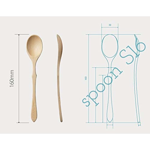 RIVERET Spoon Cutlery Small 16cm Bamboo Dishwasher Safe (Brown)