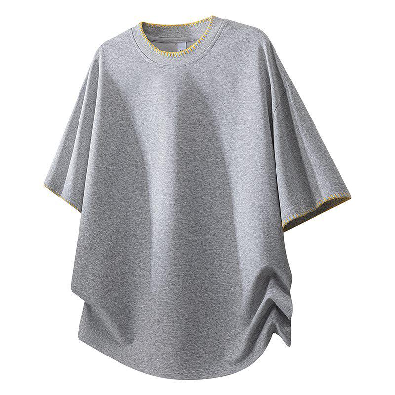 

High-End Men s Round-Neck T-Shirt, Trendy Loose-Fit, Breathable for Spring/Summer 2X Large