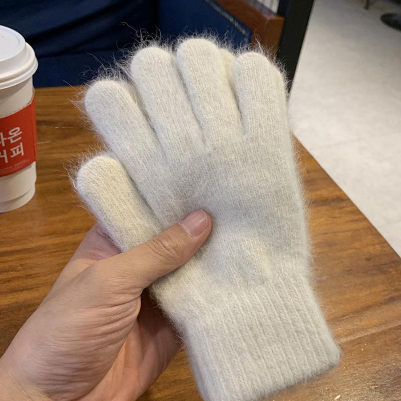 Women Men Cashmere Elastic Outdoor Full Finger Gloves Warm Thick Winter Gloves Mittens