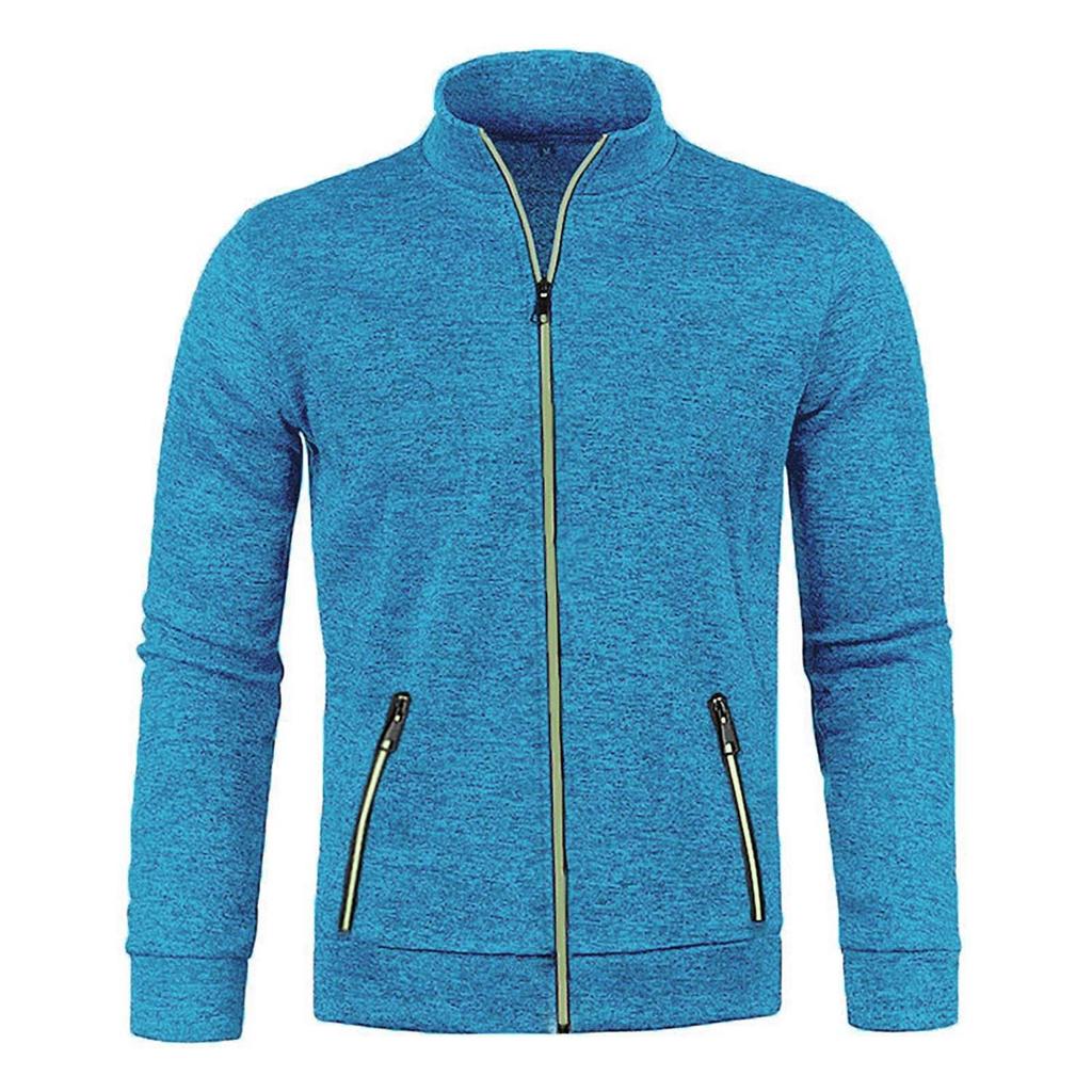 And Winter Men's Zipper Knitted Sweater Long Sleeved Thin Velvet Top Jacket