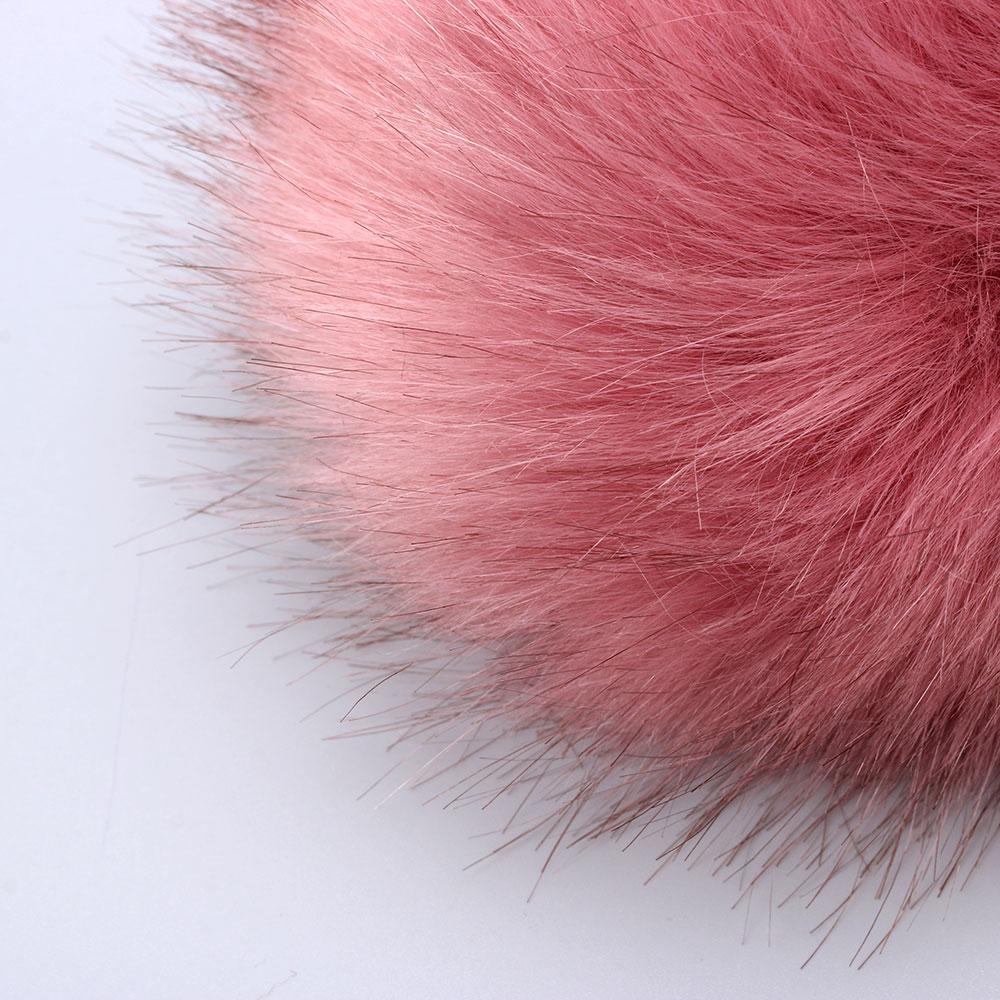 15cm New Pom Women Fur Pompom Imitation Knitted Hat Skullie