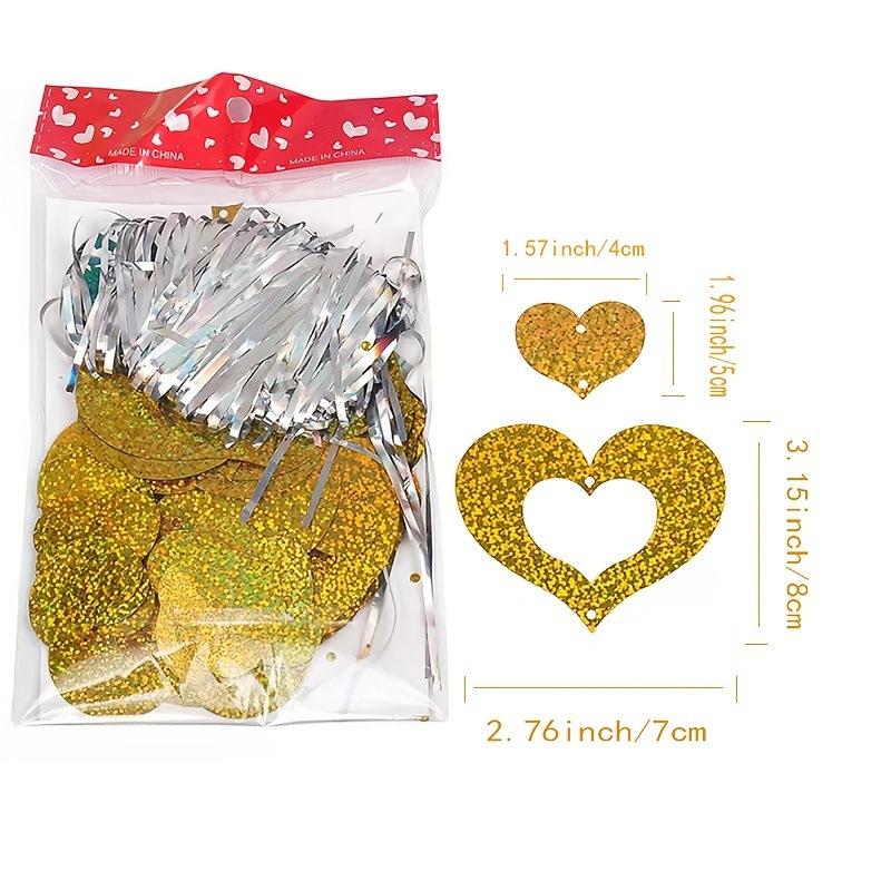 100 Pcs/Set Rain Silk Pendant Decoration Balloon Party Decoration Venue Layout Heart-shaped Balloon Sequin Pendant Decoration