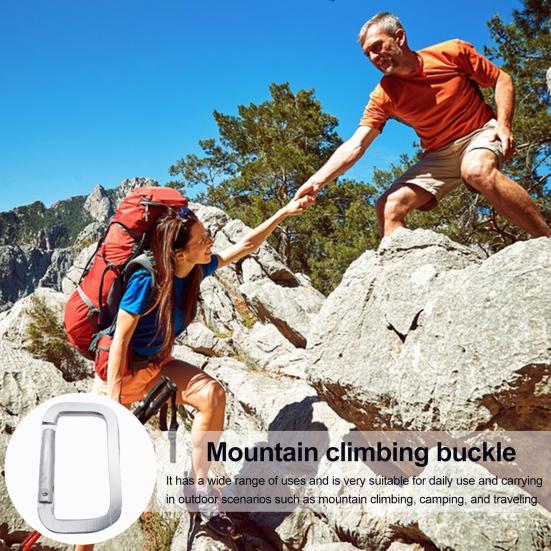 10 Peças Mosquetões de Camping Fechos de Caminhada Fivelas Resistentes Compactos Portáteis Multifuncionais Chaveiro Pesado Mosquetões Quadrados de Metal