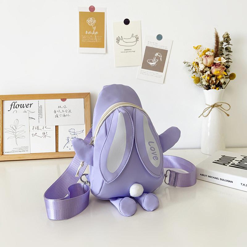 Adorable Children's Backpack Cute Rabbit Canvas Crossbody Bag For Boys And Girls